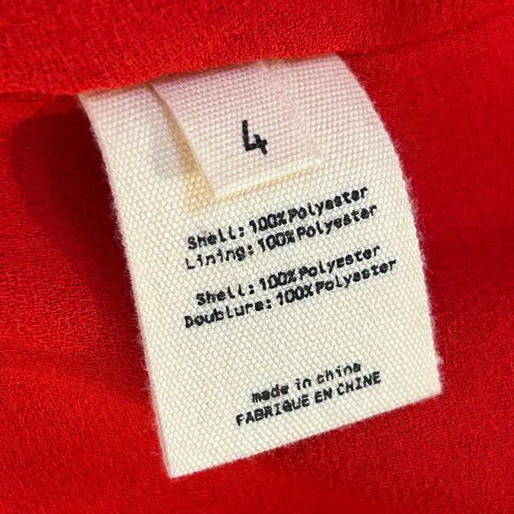 L’AGENCE Red Halter Dress Size 4 Draped Front Cocktail Party - Picture 7 of 10